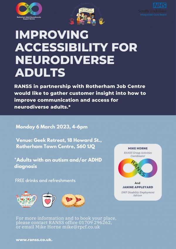 RANSS and DWP Accessibility Drop In – 6th March 2023